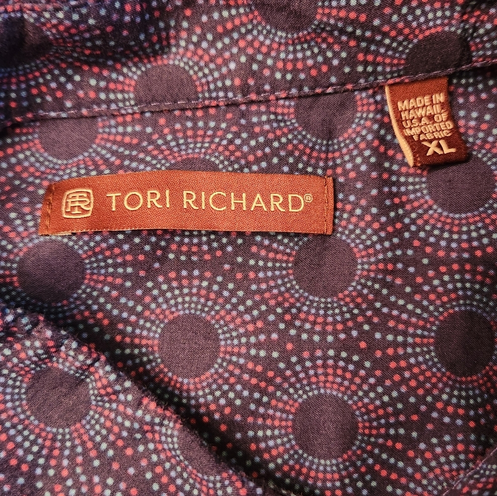 Tori Richard Starburst Print Button Down Short Sleeve Shirt Size XL - Picture 4 of 6